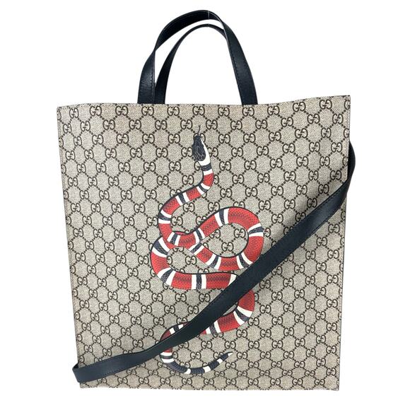 Gucci Monogram Snake Tote Bag - Picture 1 of 8